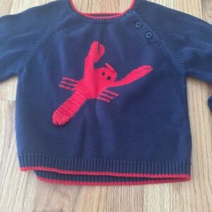 Red and navy lobster sweater